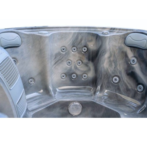 Orb Party 7 Hot Tub — 7 Person Round Social Spa | Steam & Oak