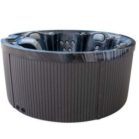 Orb Party 7 Hot Tub — 7 Person Round Social Spa | Steam & Oak