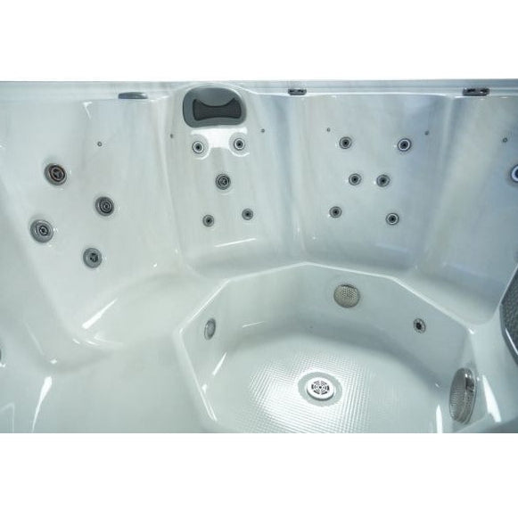 Orb Party 7 Hot Tub — 7 Person Round Social Spa | Steam & Oak