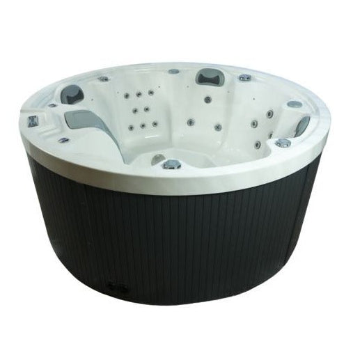 Orb Party 7 Hot Tub — 7 Person Round Social Spa | Steam & Oak