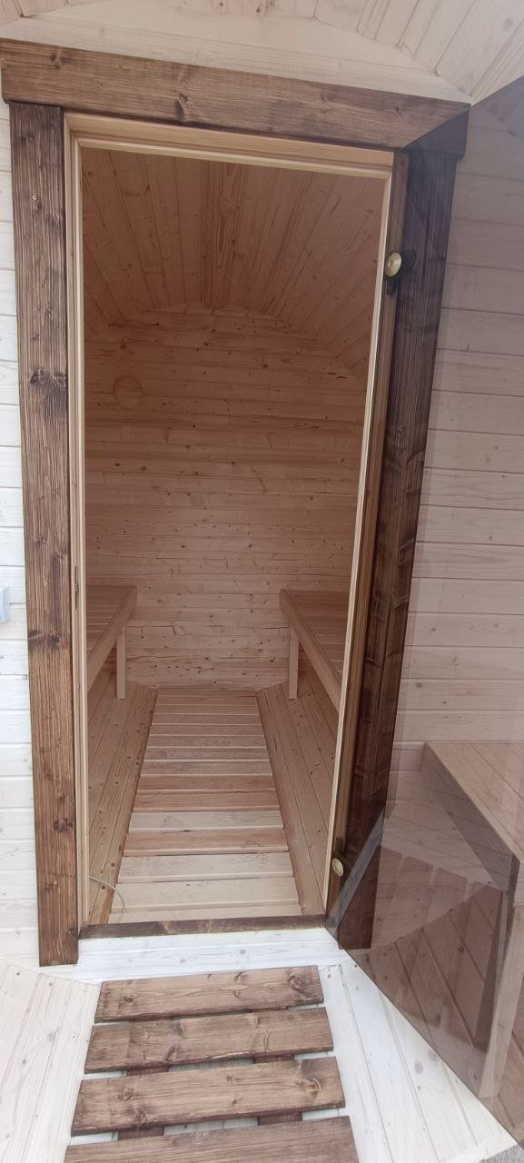 Steam & Oak Barrel Sauna 2.4m with Porch