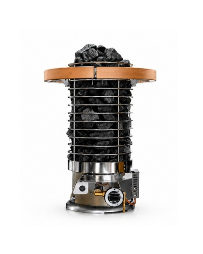 FinSteam Botnia 81 8.1kW off-grid propane gas sauna heater with Orbis stone cage