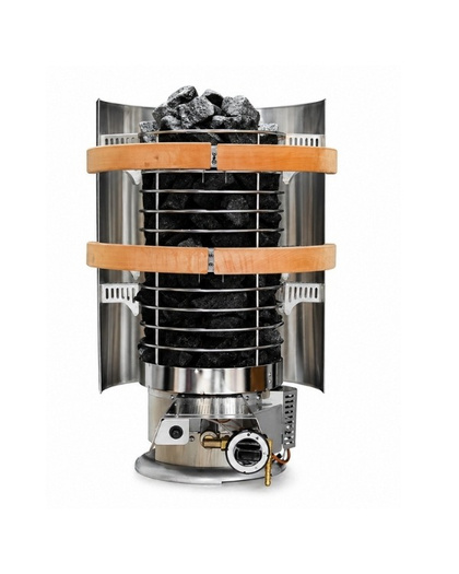 FinSteam Botnia 81 8.1kW off-grid propane gas sauna heater with Orbis stone cage