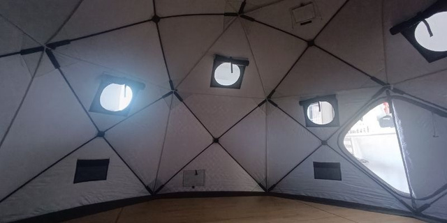 FinSteam Dome large octagonal portable gas sauna tent for 10-14 people