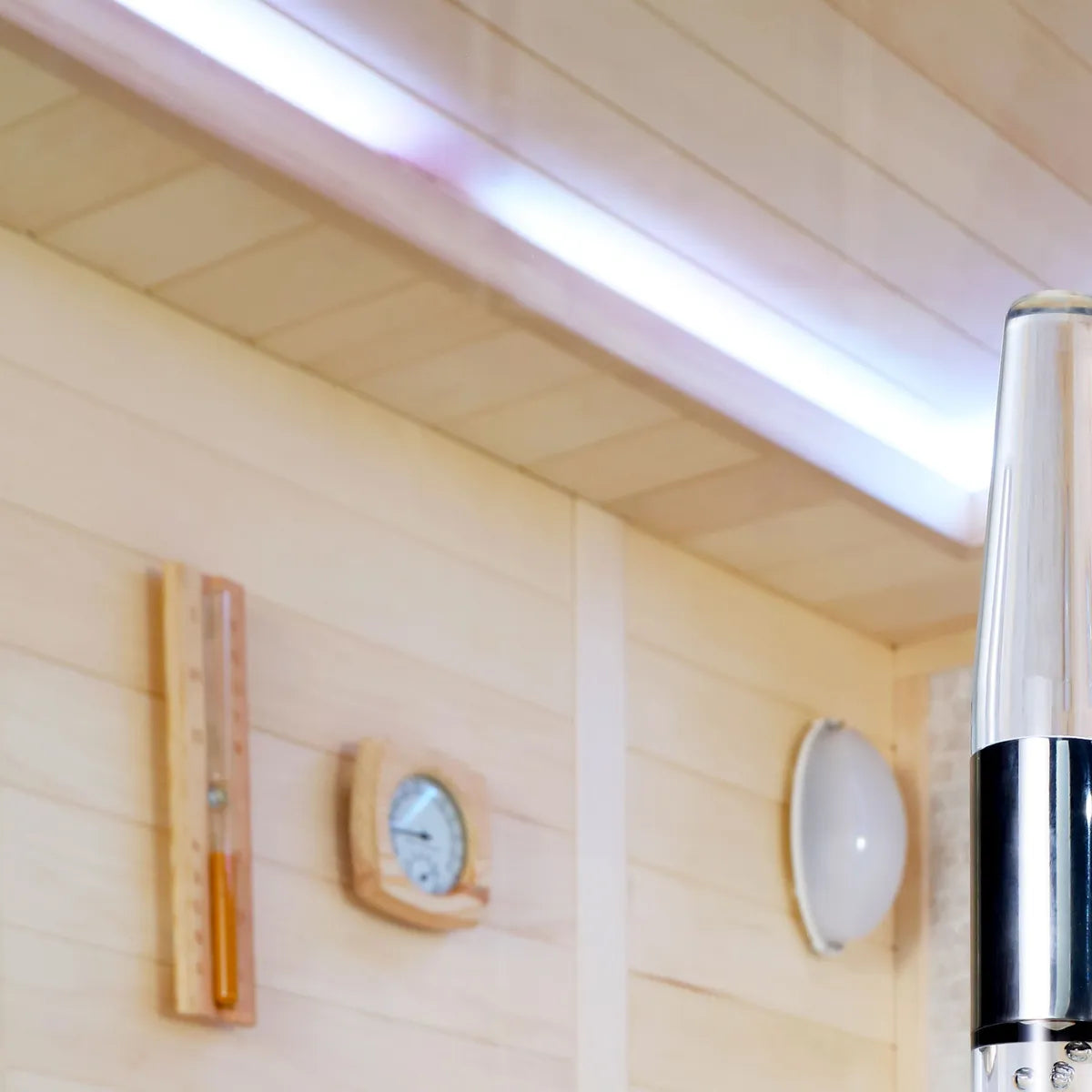 Sauna accessories - bucket, ladle, thermometer and headrest