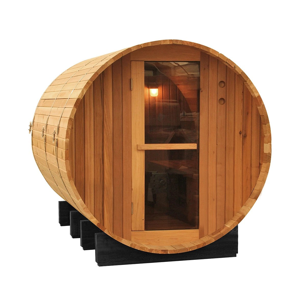 Rustic Barrel Sauna 4ft — 2 Person Outdoor Finnish | Steam & Oak