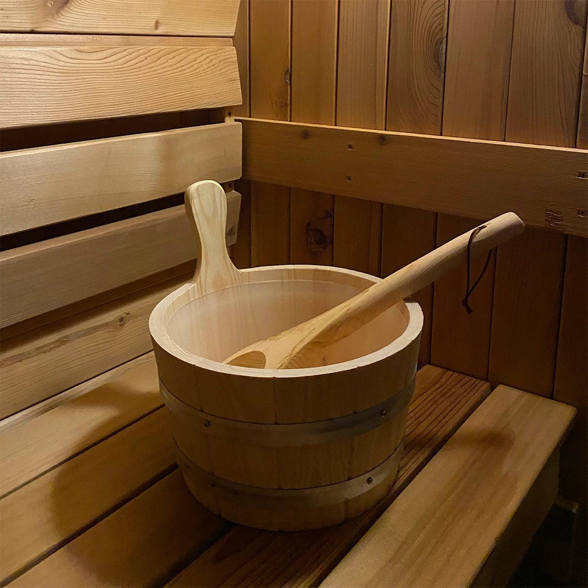 Rustic Barrel Sauna 4ft — 2 Person Outdoor Finnish | Steam & Oak