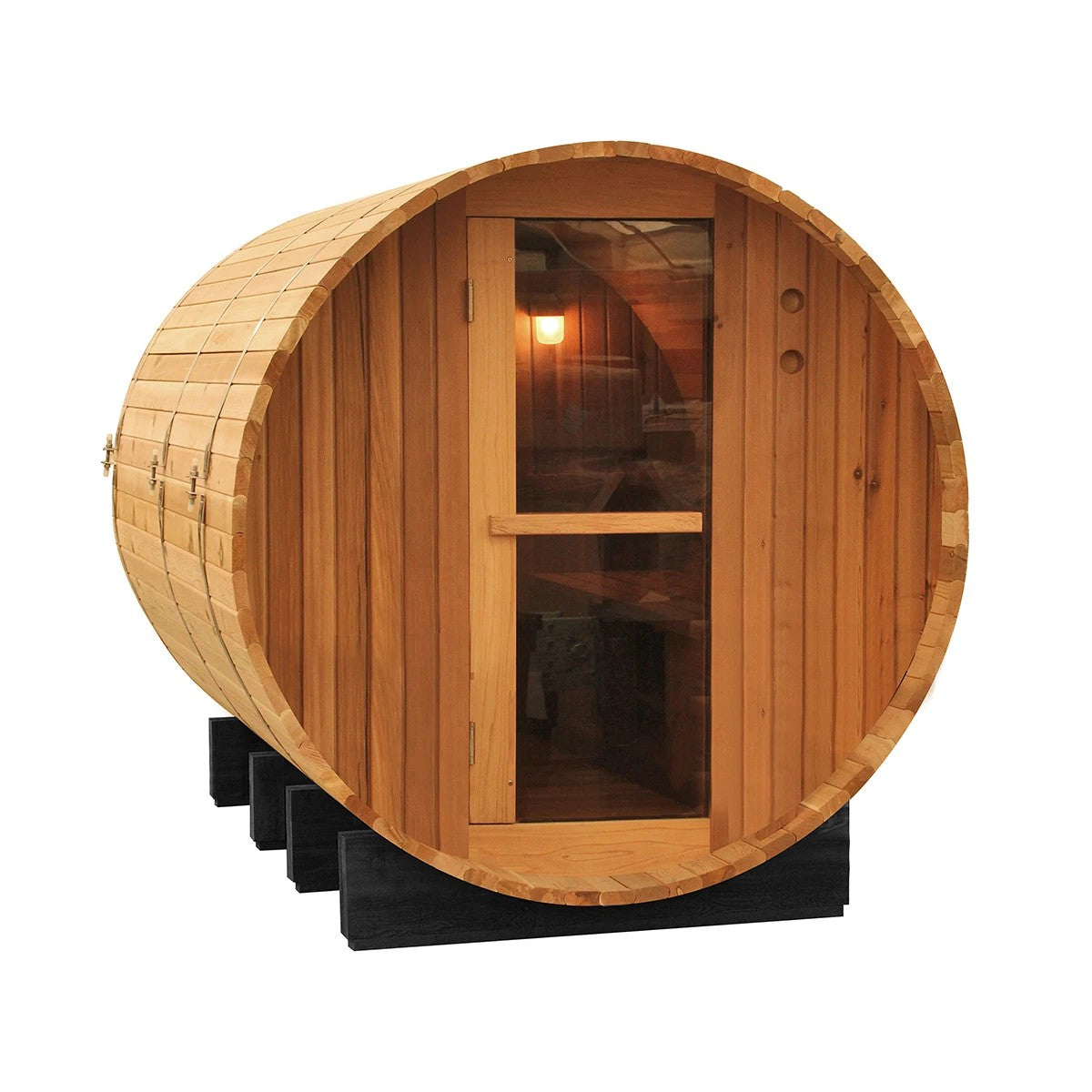 Rustic Barrel Sauna 6ft — 4 Person Outdoor Finnish | Steam & Oak