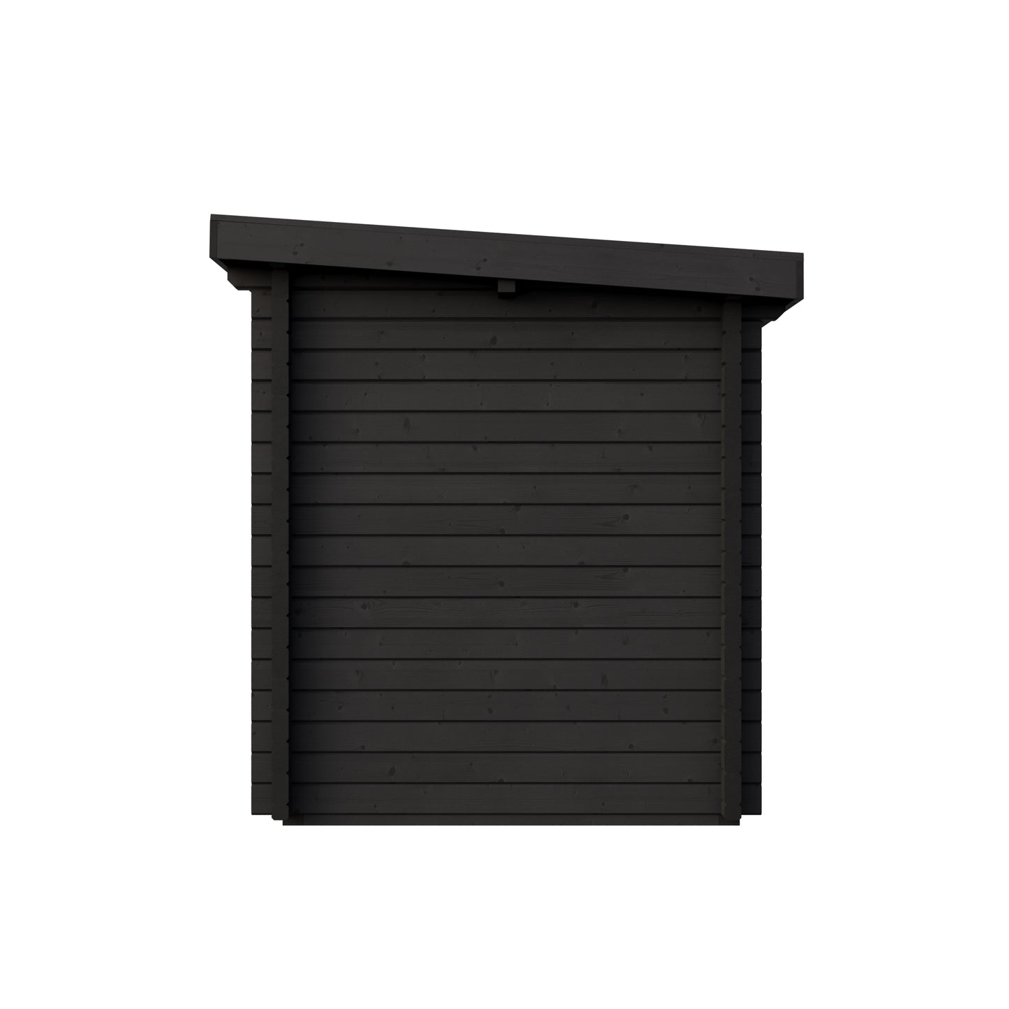 Steam & Oak Isle 300 black-stained log sauna with terrace and outdoor shower, view 4