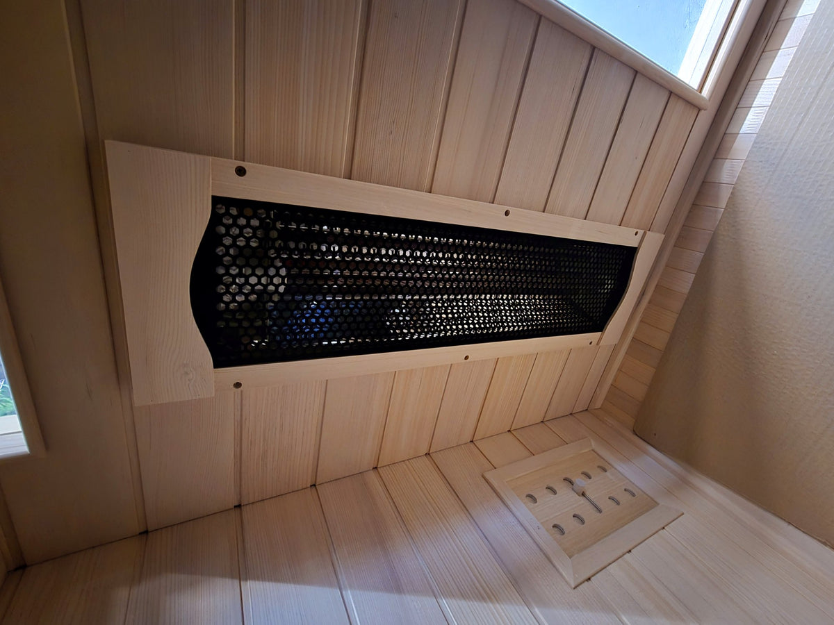 Kajo 3 upper infrared heater panel in hemlock frame