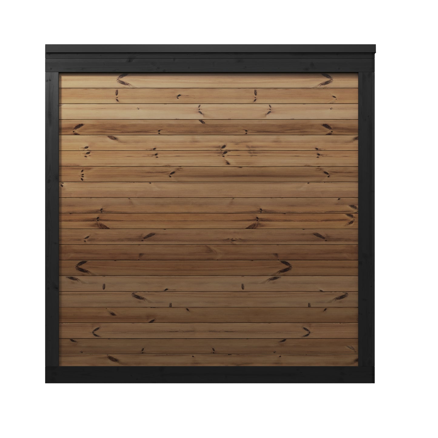 Steam & Oak Pärnu L outdoor sauna in thermowood with black-framed corner glass and insulated roof, view 7