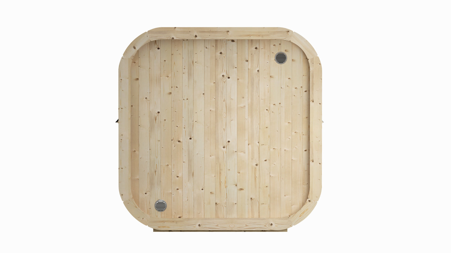 Steam & Oak Tallin 200 outdoor cube sauna in Nordic spruce, view 4