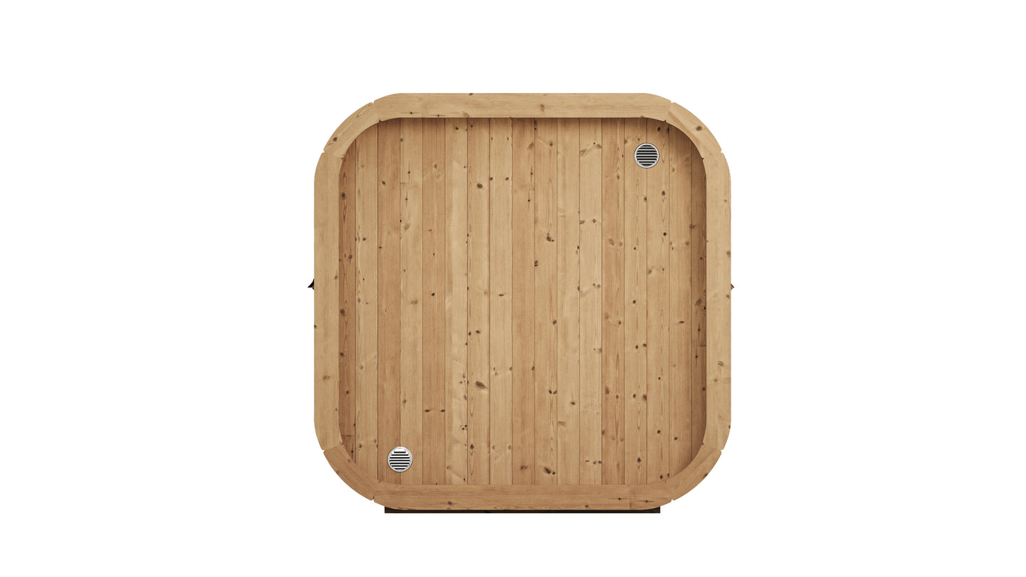 Steam & Oak Tallin 200 outdoor cube sauna in thermowood, view 1