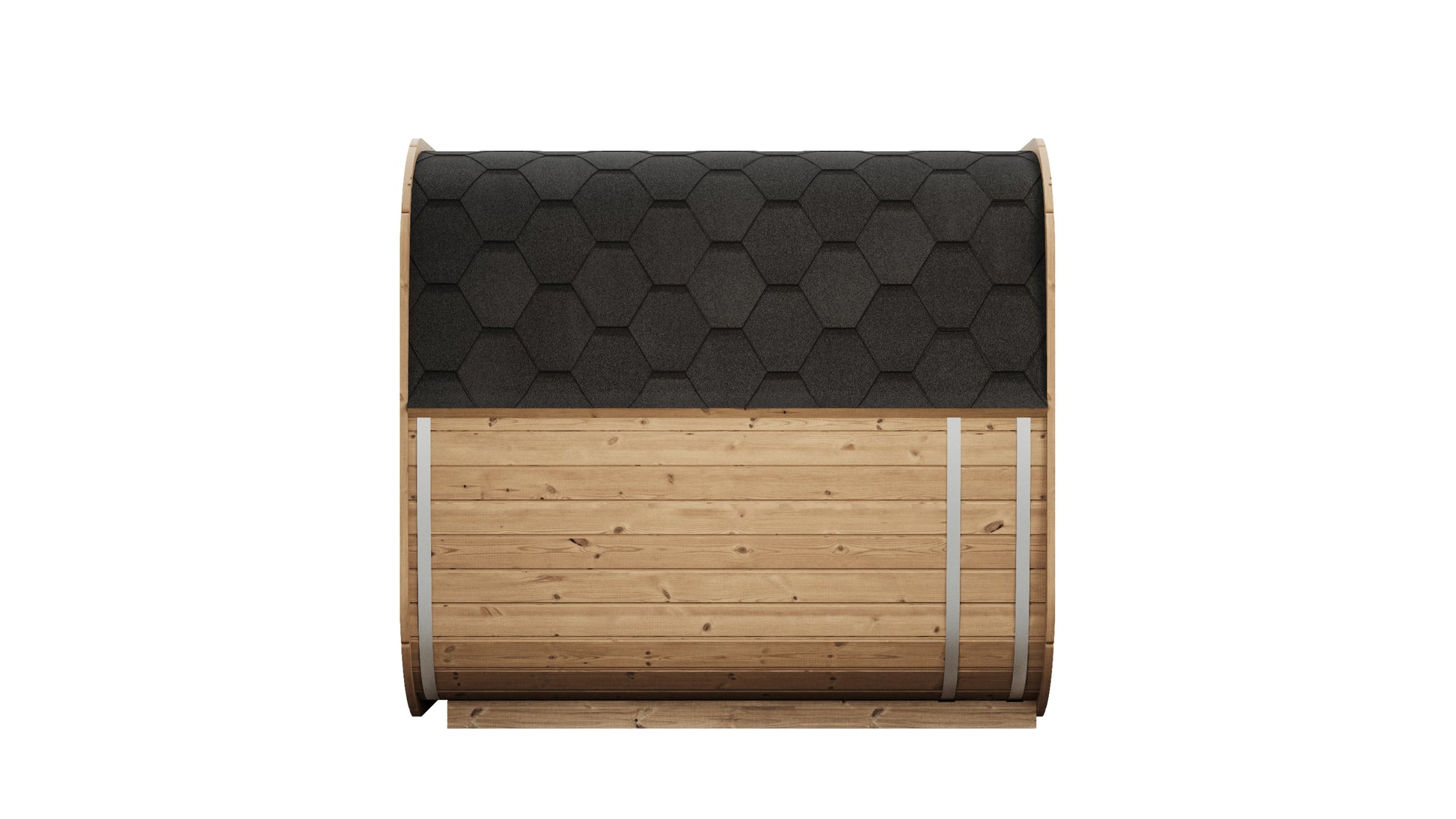 Steam & Oak Tallin 200 outdoor cube sauna in thermowood, view 2