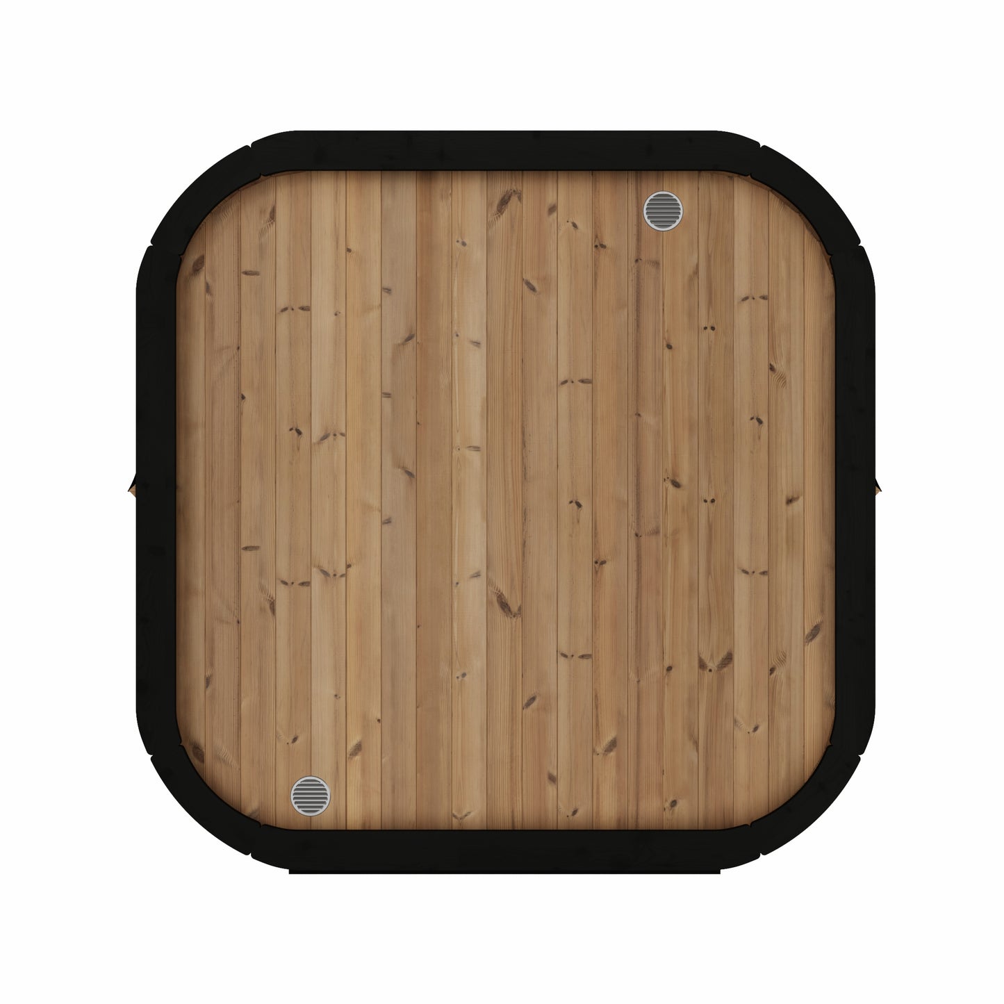 Steam & Oak Tallin 220 XL black thermowood cube sauna with full glass front, view 2