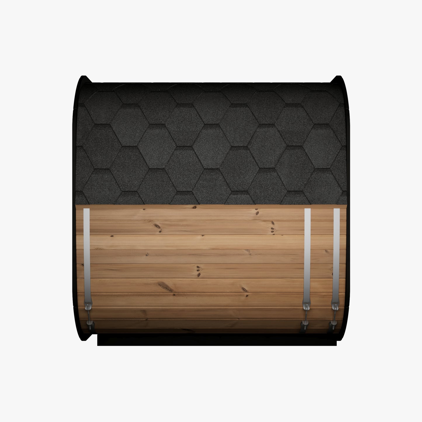 Steam & Oak Tallin 220 XL black thermowood cube sauna with full glass front, view 7