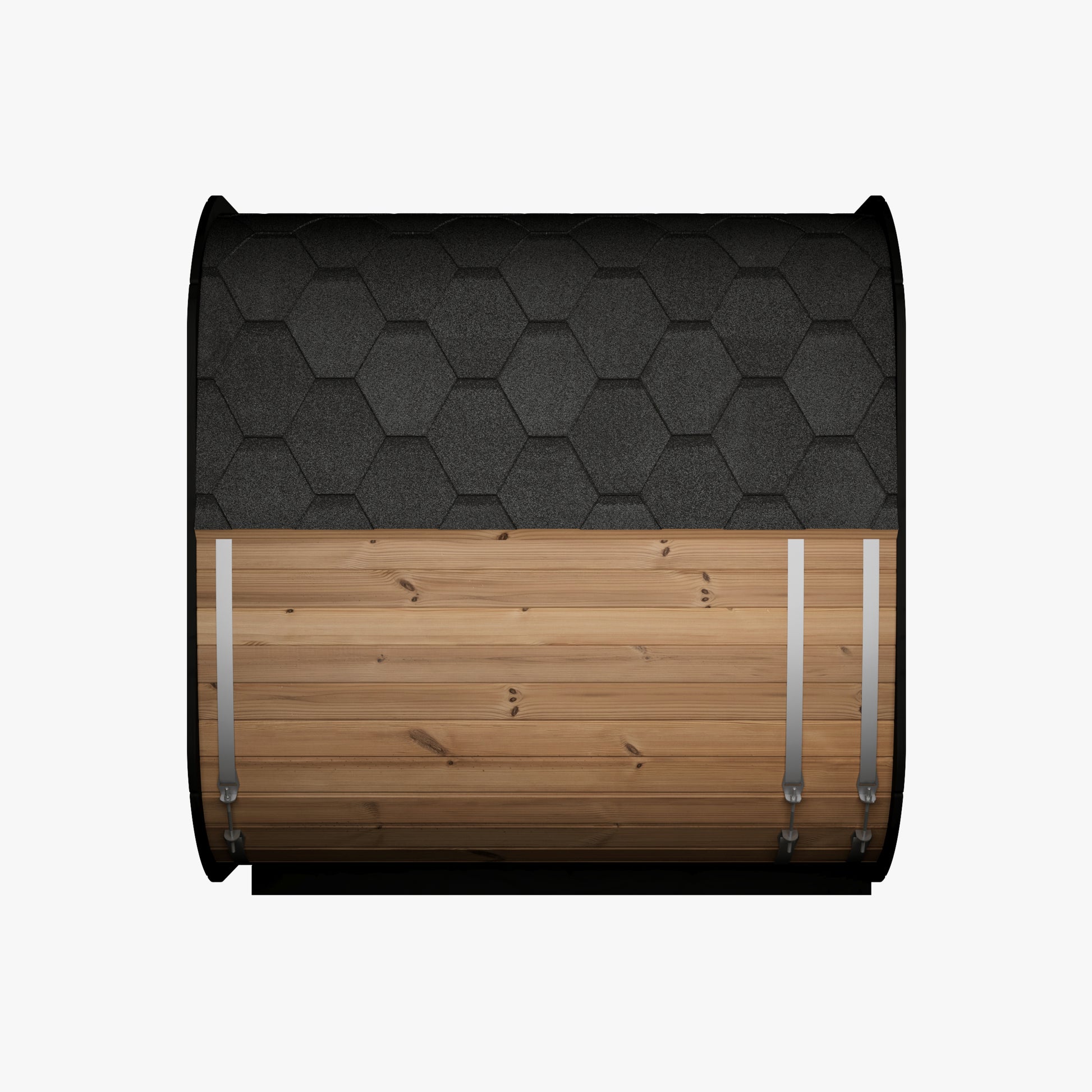 Steam & Oak Tallin 220 XL black thermowood cube sauna with full glass front, view 7