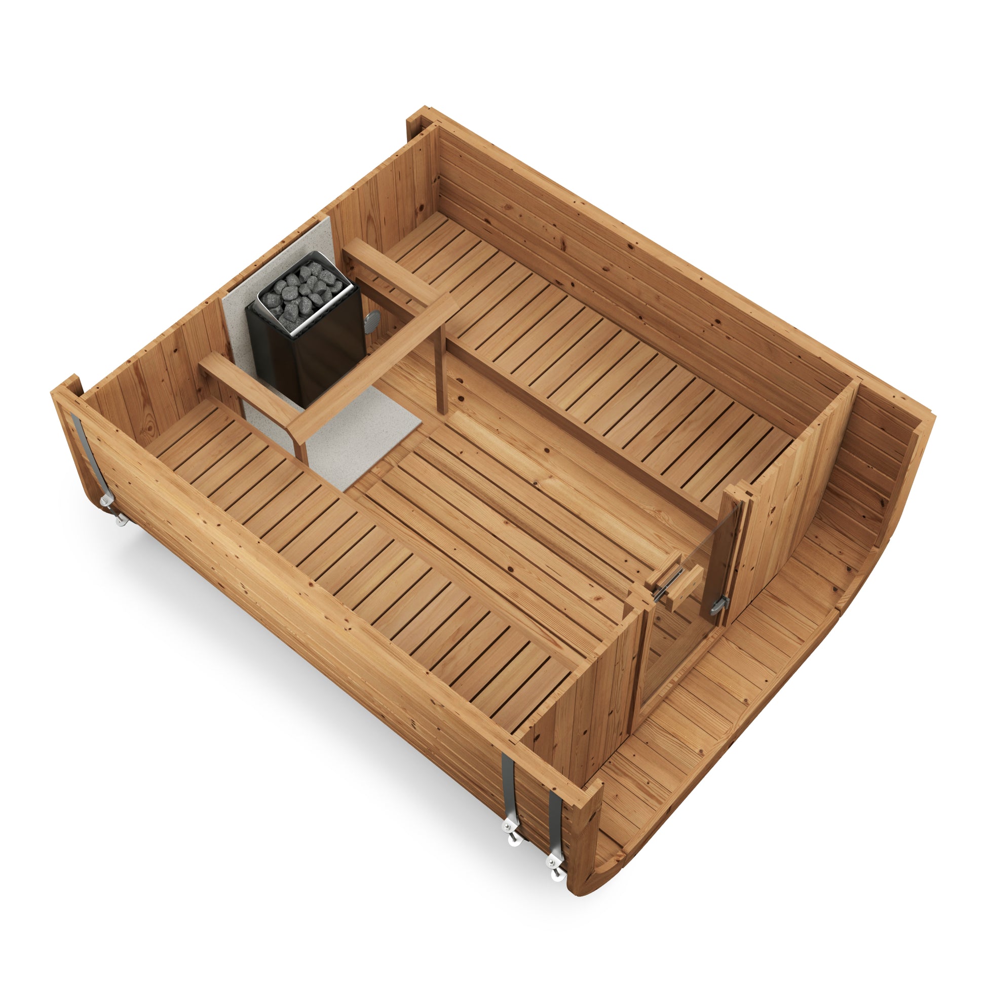 Steam & Oak Tallin 250 outdoor cube sauna in thermowood, view 3