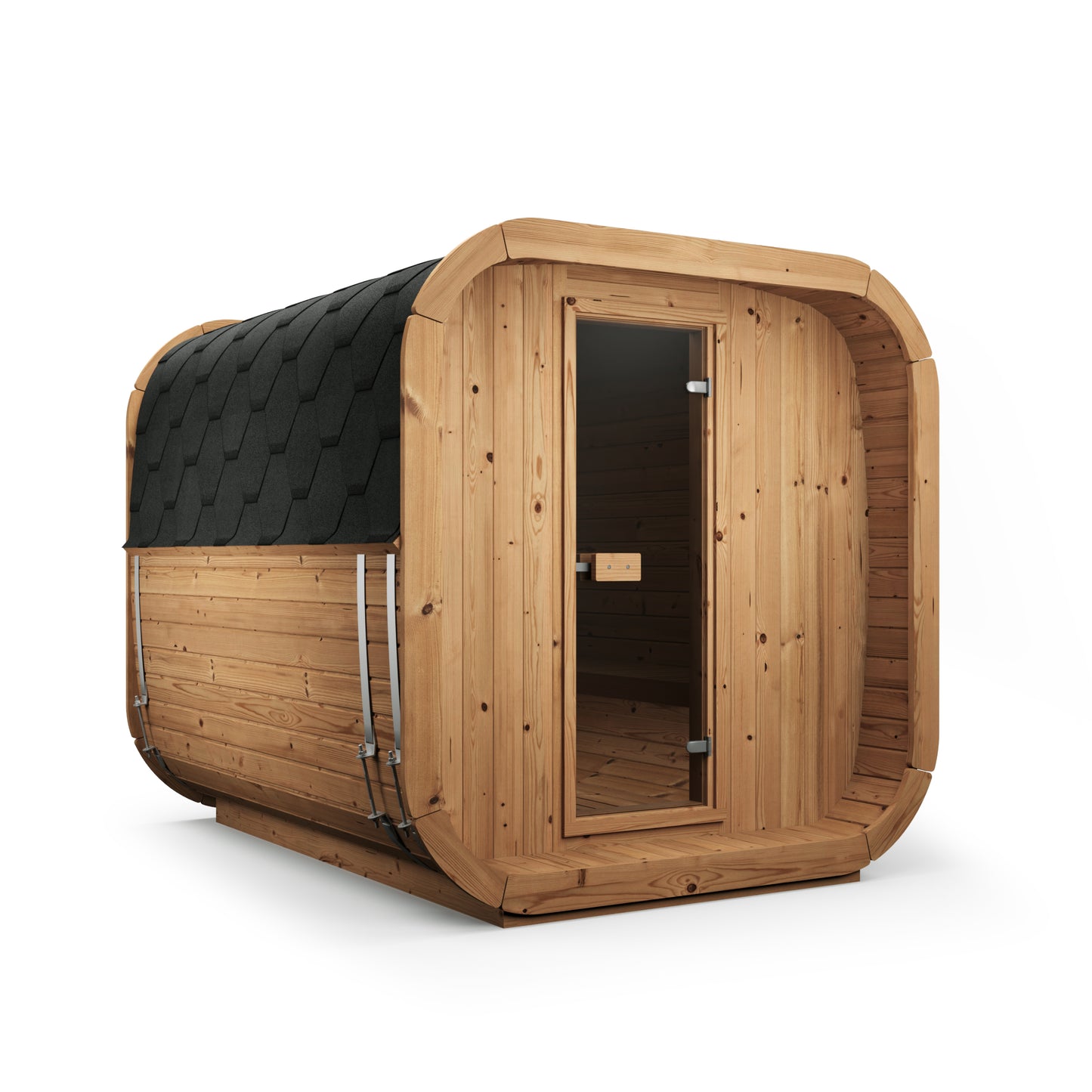Steam & Oak Tallin 250 outdoor cube sauna in thermowood, view 5