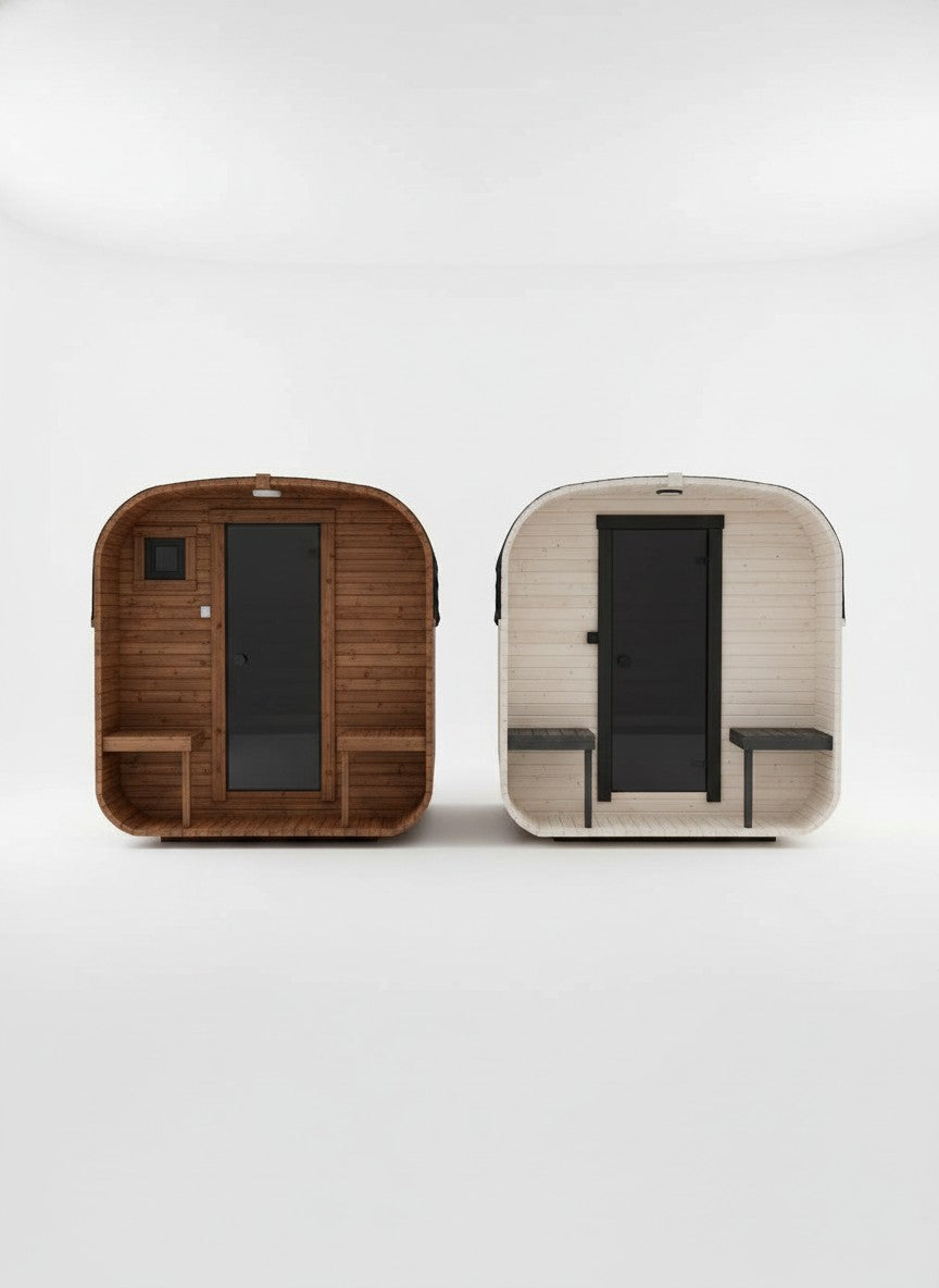 Steam & Oak Cube Sauna 2.4m Double-Shelf
