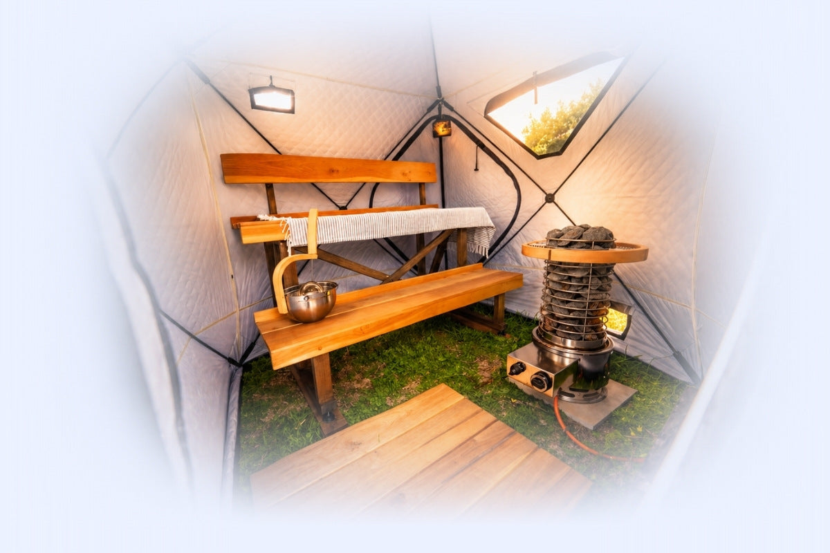 finsteam-fritid-portable-sauna-summer-garden-setup