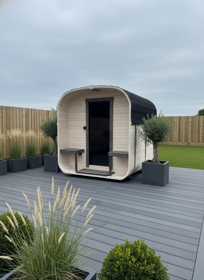 Steam & Oak Cube Sauna 2.4m Double-Shelf