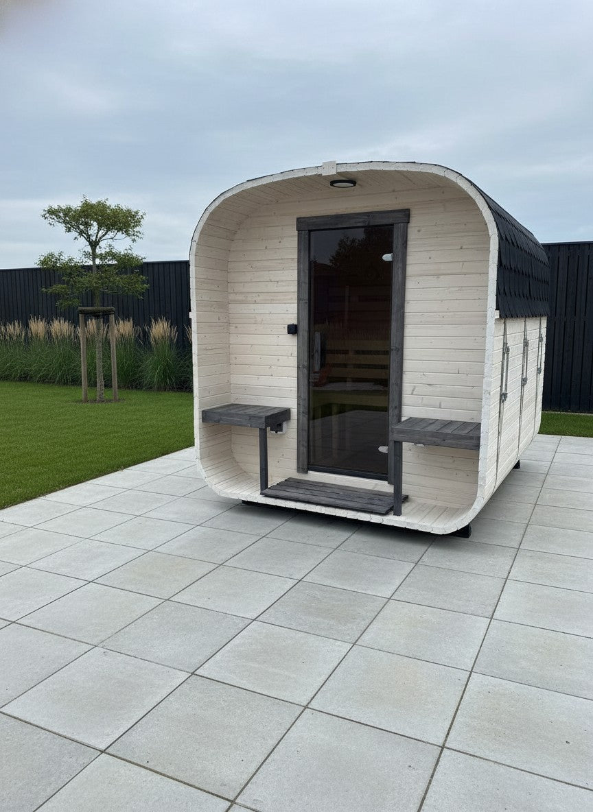 Steam & Oak Cube Sauna 2.4m Double-Shelf