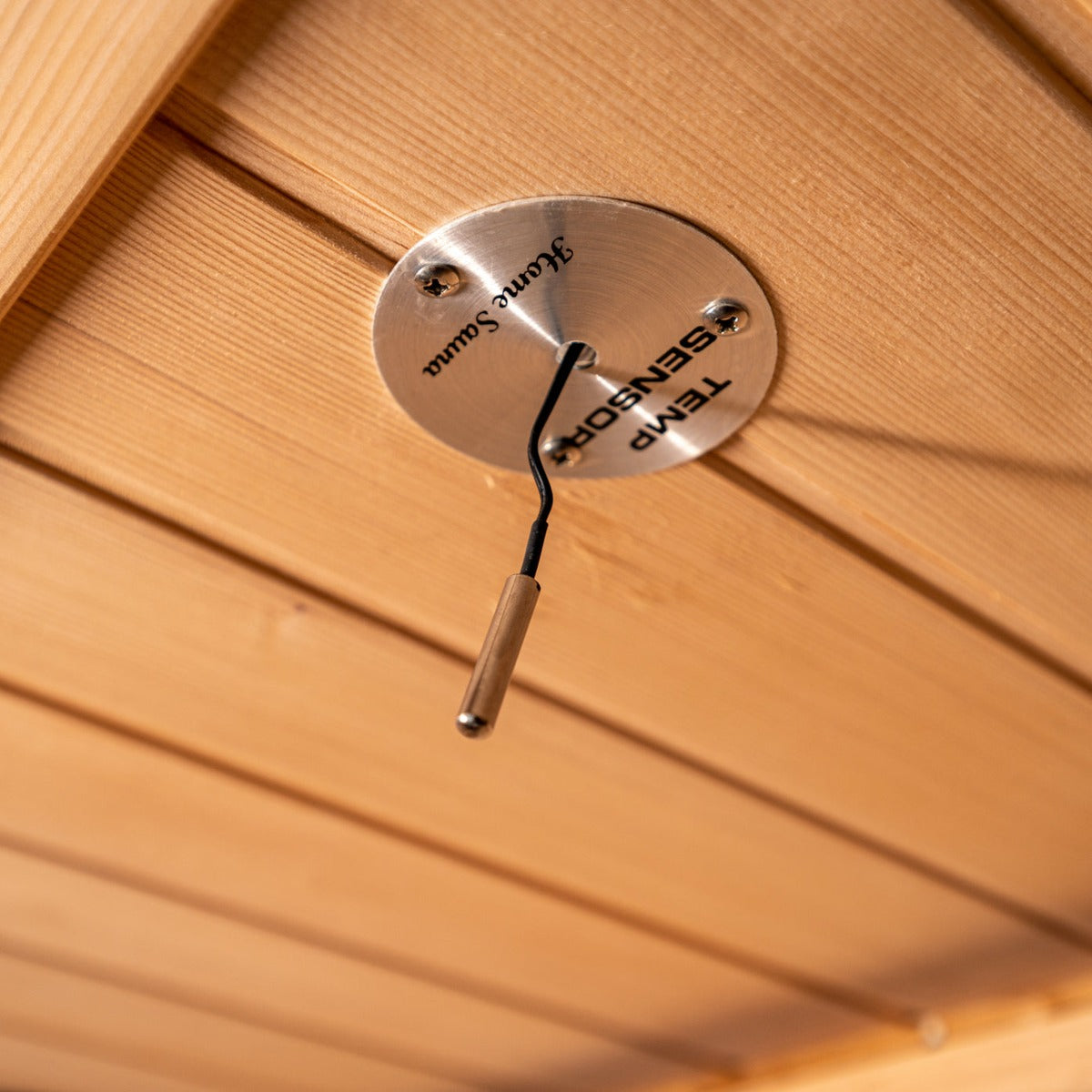 Ceiling sensor detail inside Retreat infrared sauna (SRA200).