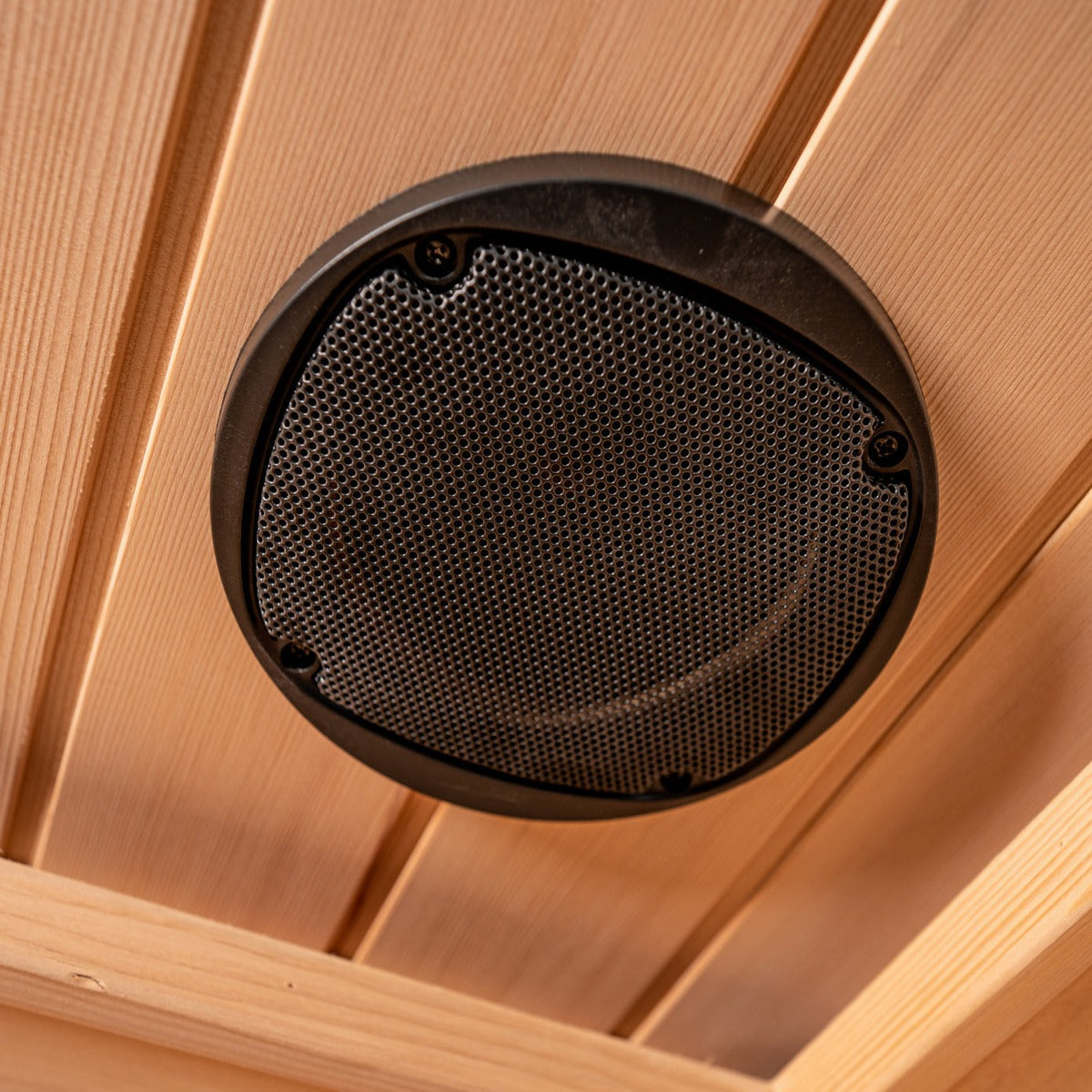 Ceiling speaker inside Retreat infrared sauna (SRA200).