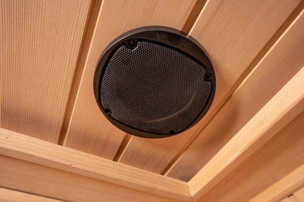 Ceiling speaker inside Studio infrared sauna (SRA100-A).